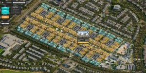 "Interactive sales map for real estate with virtual tour feature"