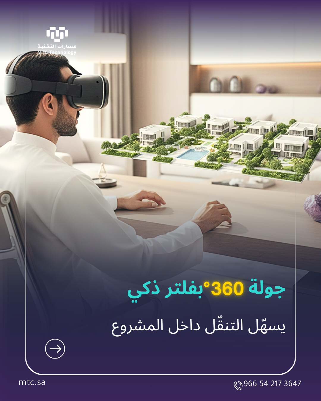 تصوير 360 لمشروع عقاري في الرياض لخدمة المطورين العقاريين من مسارات التقنية